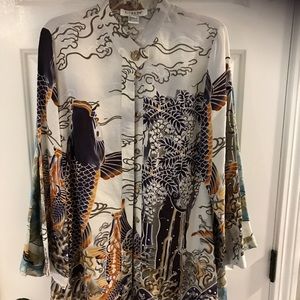 Citron of Santa Monica Tunic Blouse Silk M